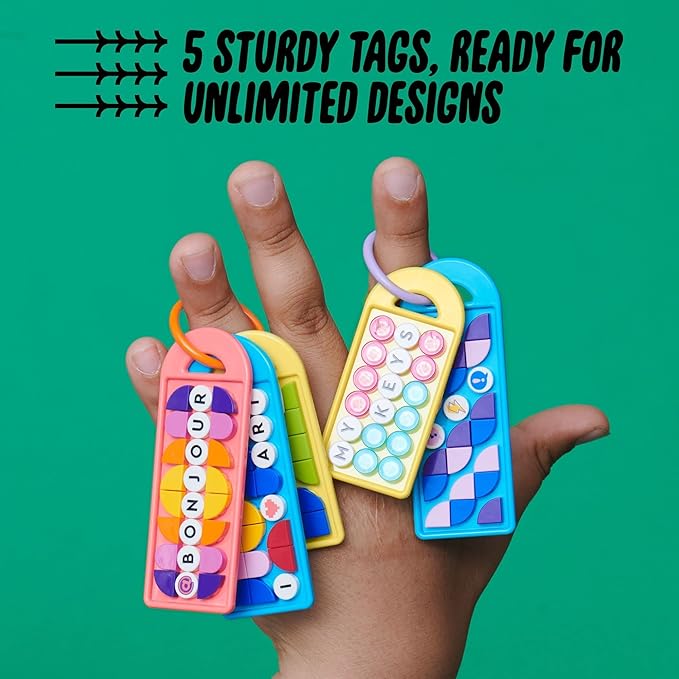 LEGO DOTS Bag Tags Mega Pack – Messaging 41949 DIY Customizable Craft Kit A Creative Activity Toy for Kids Aged 6+ (228 Pieces)