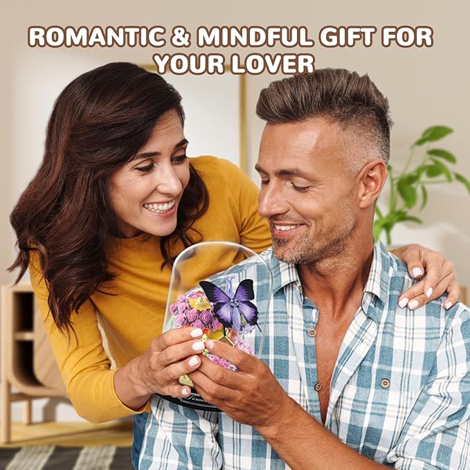 QLT QIAOLETONG Flower Bouquet Building Kit for Adults Animals Flowers 582 PCS Botanical Collection Mini Building Blocks Set Valentine's Day for Her Mom Women Wife Girlfriend (Butterfly)