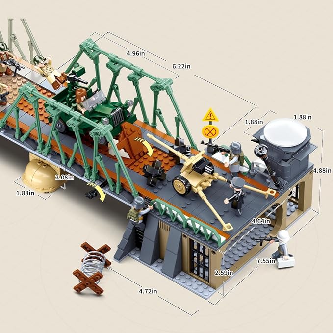 Military Base Building Toy Army Defence Base Army Toy WW2 Model Kit for Boys Ideal Gifts for Kids Aged 6-12 and Adults Compatible with Lego Military Set 769 pcs