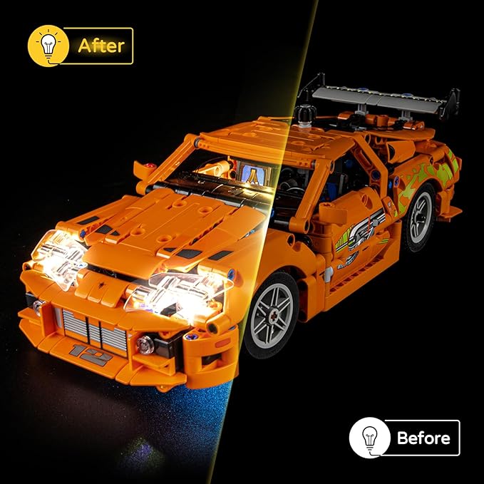 YEABRICKS LED Light for 42204 Technic Fast and Furious Toyota Supra MK4 Building Blocks Model (Building Set NOT Included)