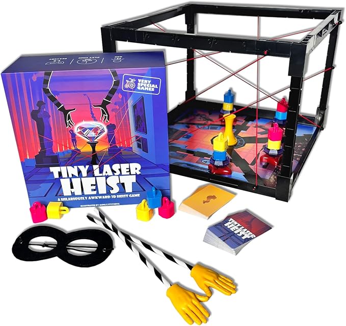 Tiny Laser Heist – Hilarious 3D Heist Game Outsmart &amp Negotiate for The Loot Fun Cooperative Board Game for Ages 12+ Perfect for Game Nights &amp Parties 3-6 Players