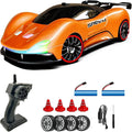 1:20 Scale Remote Control Drift Car 4WD 2.4GHz Racing Sport Toy RC Car with LED Lights Racing and Drift Wheels (Orange)