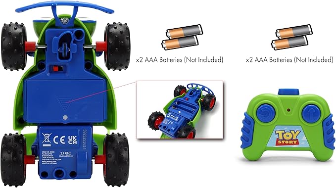 Jada Toys 1:32 RC Toy Story RC Buggy – Simple Function Remote Control Car for Kids with 5.5 Body and Movie-Inspired Design – No Figure Included