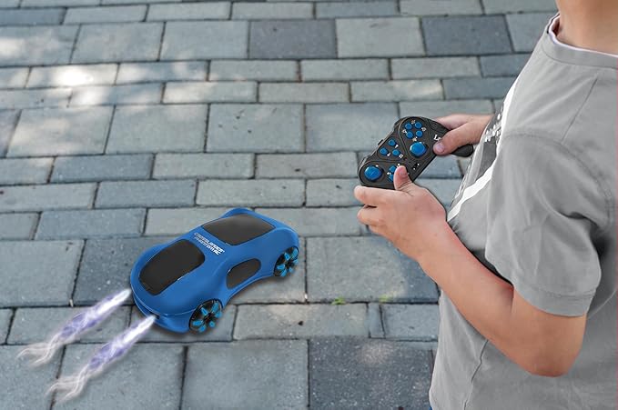LEXiBOOK Crosslander Phantom RC Remote Control Racing car with Smoke Jets up to 15 km/h Drift Mode Classic and Gesture Remote Control Sound and Light Effects Blue RC65