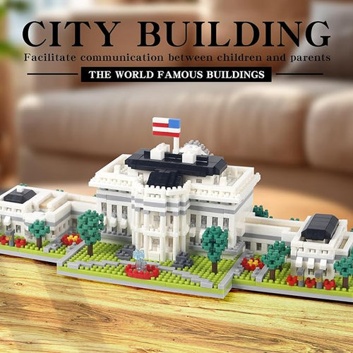 2000+PCS White House Architecture Micro mini Building Blocks SetsCreative Ideals Palace Decoration Collection Perfect Present for 14+ Boys Girls or Adults