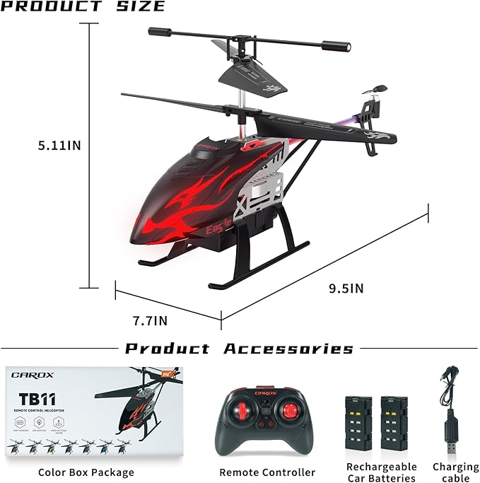 Remote Control Helicopter for Kids with 30-Minute Flight Time LED Light Effects Altitude Hold One-Key Takeoff/Landing for Boys and Girls Ages 6+ Perfect Christmas and Birthday Gifts