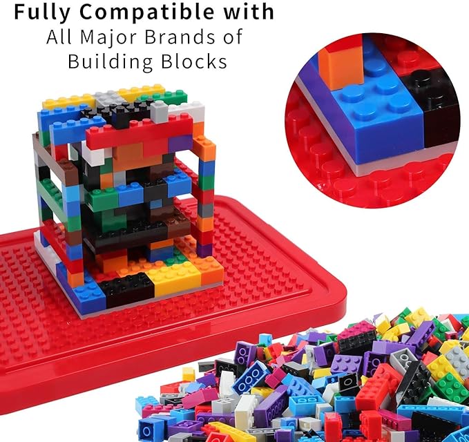 burgkidz Building Bricks 568 Pieces Toys Classic Building Blocks Includes Wheels Door Window Compatible Bulk Block with Storage Box and Baseplate STEM Educational Gift for Kids 3+ Year