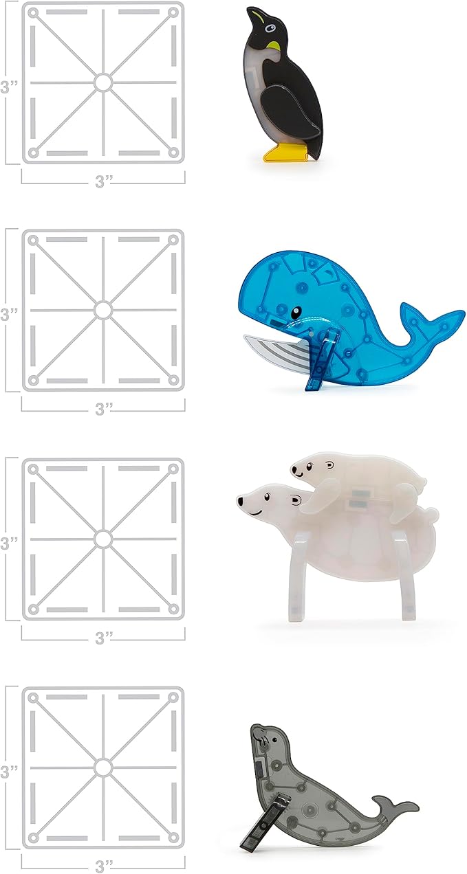 MAGNA-TILES Arctic Animals 25-Piece Magnetic Construction Set The ORIGINAL Magnetic Building Brand