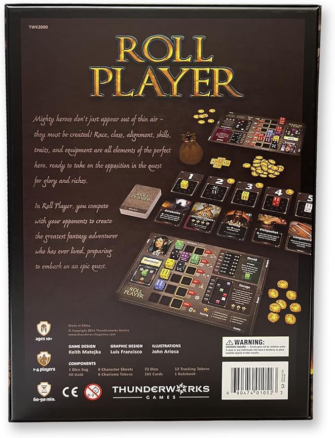 Roll Player Board Game | Dice Game of Fantasy Character Creation | Competitive Strategy Drafting &amp Dice Placement | Adults &amp Family Game | 60-90 Minutes for 1-4 Players by Thunderworks Games