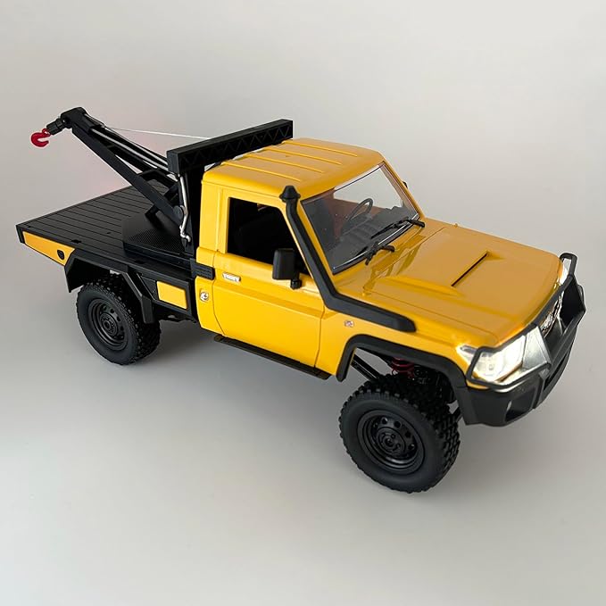 RC Rock Crawler 4x4 MN82T RC Truck with Crane Hook 1/12 Scale Remote Control Tow Truck Hobby for Adult All Terrain 280 Brushed Motor 2 Speed Proportional Control Upgraded ESC Receiver