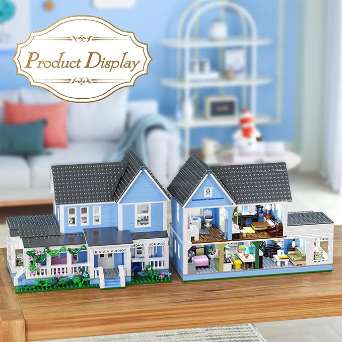 Gilmore House in Stars Hollow Luke’s Diner Lorelai Movie Building Block Toys Set Compatible with Lego Gift Decor and Collectibles for Family Sitcom TV Fans Girls Female Women Adult(1107 PCS)