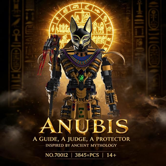 JMBricklayer Anubis Mythical Building Set for Adults Ancient Egyptian God Building Blcoks Collectible Mech Model Kits for Home Office Decor Large Display Statue Gifts for Men &amp Mythology Lovers