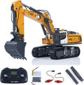 TOUCAN RC HOBBY 1/50 Electric RC Excavator K970 Remote Control Digger Construction Car Metal Bucket Tracks Lights Sounds Finished Model for Ages 14+