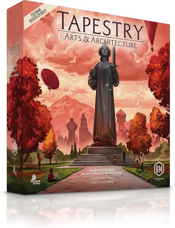 Stonemaier Games: Tapestry: Arts &amp Architecture Expansion by Jamey Stegmaier &amp Mike Young | Add to Tapestry | New Capital City Mats Advancement Track Civilizations and More | 1-5 Players 1
