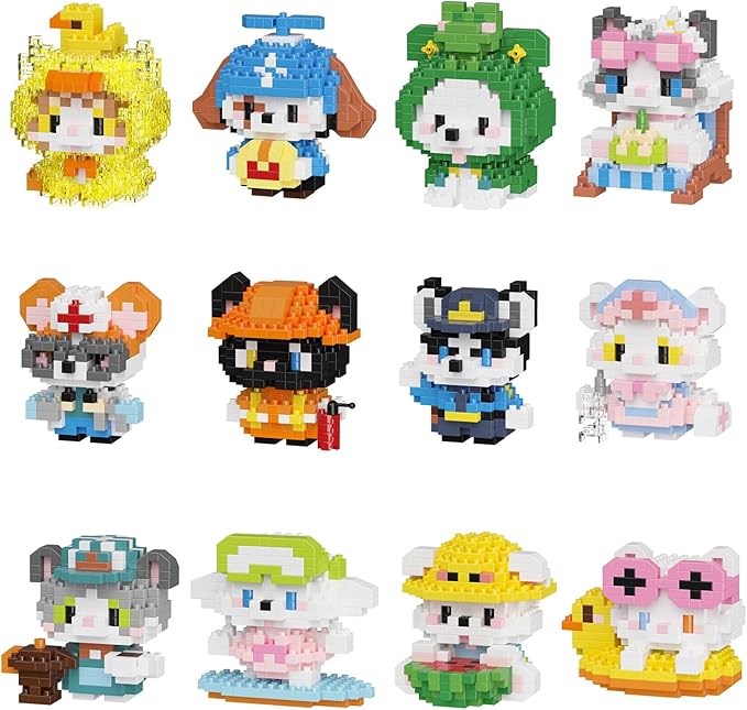 Cat and Dog Micro Mini Building Block Sets Birthday Gift for Kids Animals Buildling Model Kits Mini Bricks Cat and Dog Series Toys for Kids