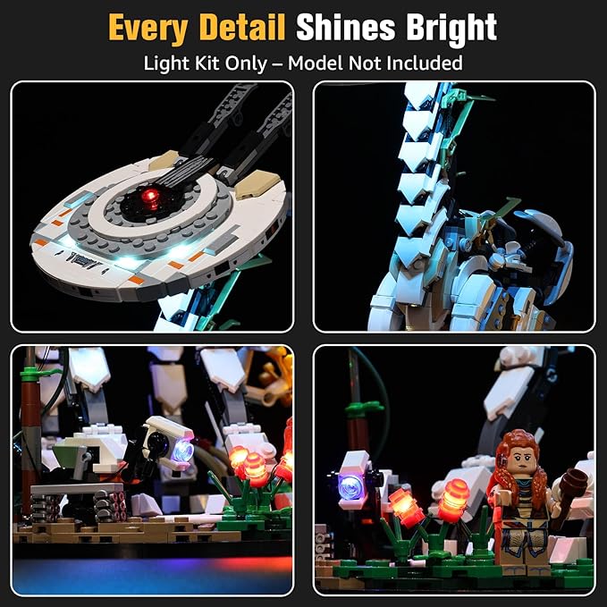 BrickSoul Light Up Kit Compatible with Lego 76989 Lighting Kits Compatible with Horizon Forbidden West:Tallneck Model Lights Only (Model Not Included) Classic Version