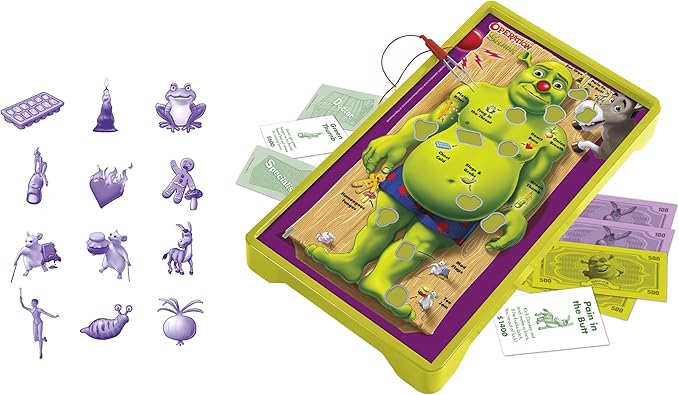Operation: Shrek Board Game Featuring 12 Custom Shrek “Funatomy” Pieces from Pixie Bites to Pain in The Butt Donkey Classic Electronic Remove The Objects or Get The Buzzer Game Officially Licensed