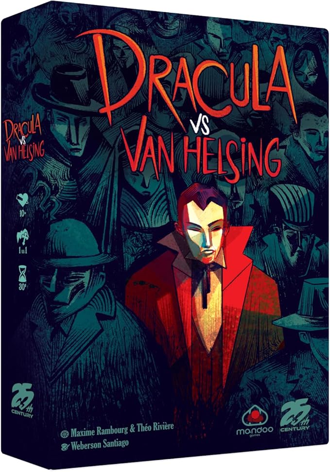 25th Century Games Dracula vs Van Helsing – Intense 2-Player Strategy Duel Card and Board Game Gothic Horror Theme for Ages 10+ and 2 Players