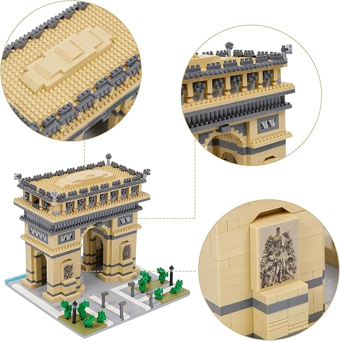 Building Blocks Set Arc De Triomphe Model Micro Building Blocks 2020 PCS Famous Architecture Building Kit Gifts for Kids and Adult