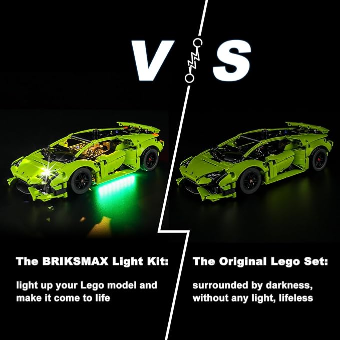 BRIKSMAX Led Lighting Kit for Lamborghini Huracn Tecnica - Compatible with Lego Technic Car Building Set