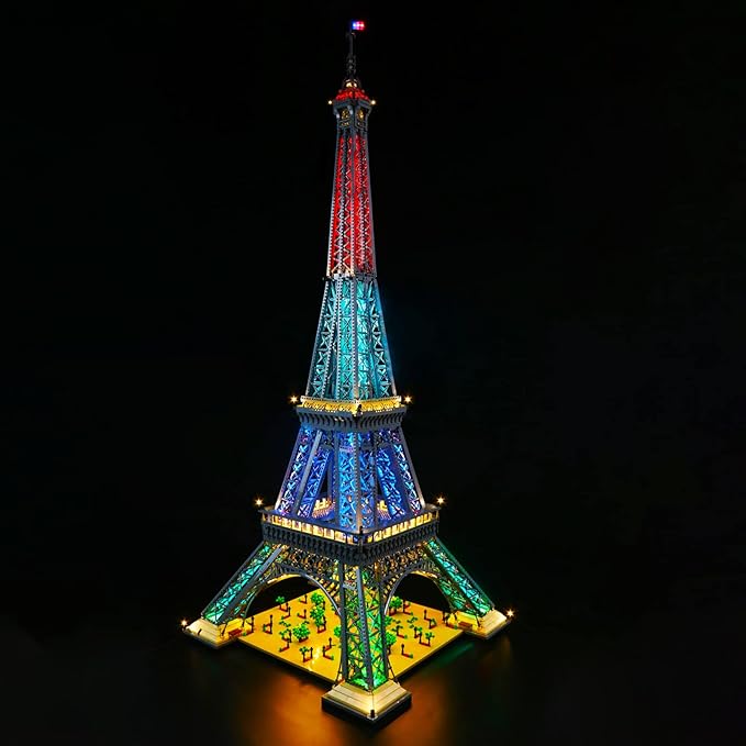 VONADO LED Light Kit Compatible with Lego Eiffel Tower Set 10307 Classic DIY Building Lighting Compatible with Lego Architecture 10307 (NOT Model)
