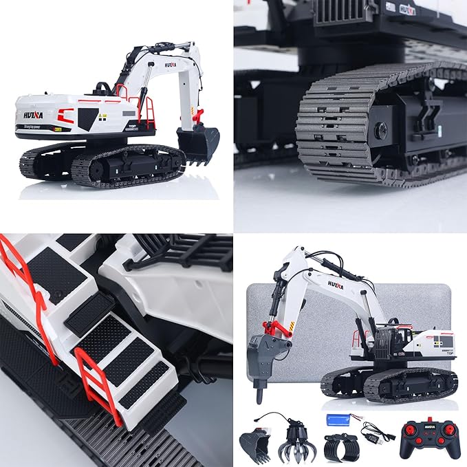 TOUCAN RC HOBBY US in Stock 1/14 HUINA RC Excavator Model 1594 Radio Light Sound Grab Grapple Hammer Battery Adult 14+