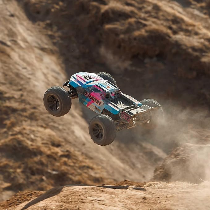 ARRMA RC Truck 1/8 KRATON 4X4 6S BLX BRUSHLESS V6 Speed Truck RTR (Lipo Battery and Charger Not Included) (Blue/Pink) ARA8608V6T2