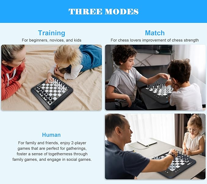 P6 Electronic Chess Board Chess Computer Talking Smart Chess Board Magnetic Electronic Chess Set with LED for Kids &amp Adults