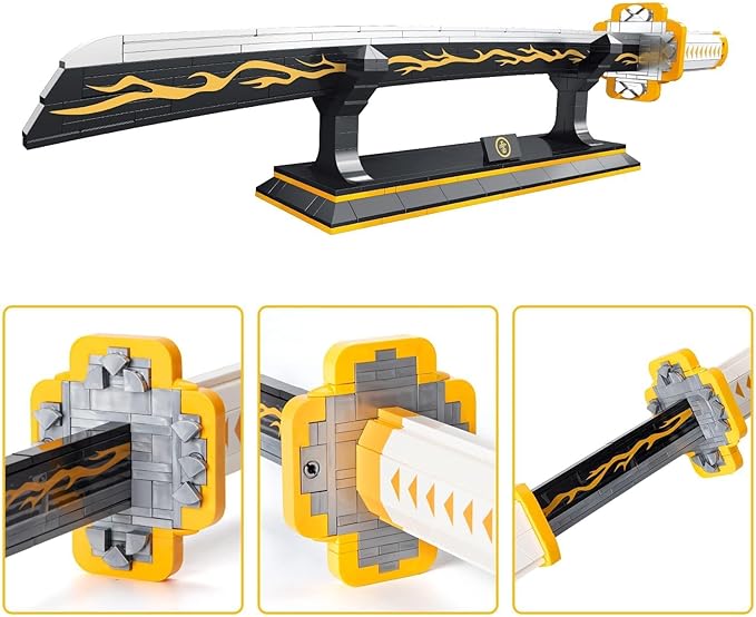 Zenitsu Demon Swords Building Set39in Demon Sword Building Block with Scabbard and Stand Model Kits ToyCreative Samurai Sword Gifts for Adults and Kids Boys 8-14 (956 PCS)