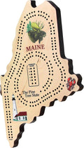 Maine Continuous Cribbage Board with Pegs - Made in USA