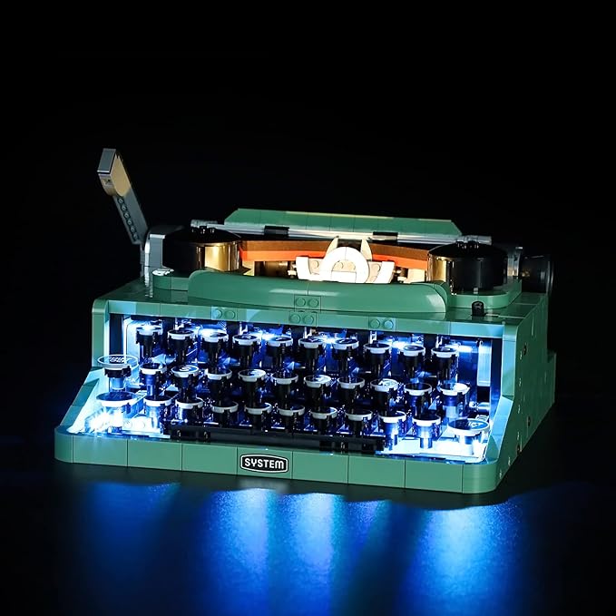 LED Light Kit Compatible with Lego Typewriter - Lighting Set for Ideas 21327 Building Model (Model Set Not Included)