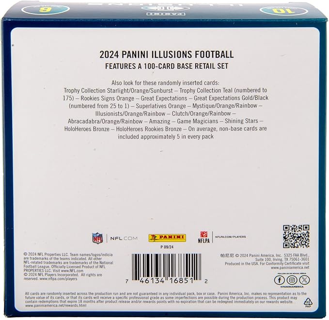 2024 Panini Illusions Football Trading Cards Mega Box