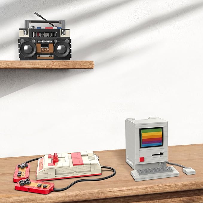 JMBricklayer Adult Vintage Building Sets 20132 Retro Game Console Computer Radio Collectible Model to Build Nostalgic 80s Gifts for Retro Lovers and Gamers Unique Vintage Decor Elements(552 Pieces)