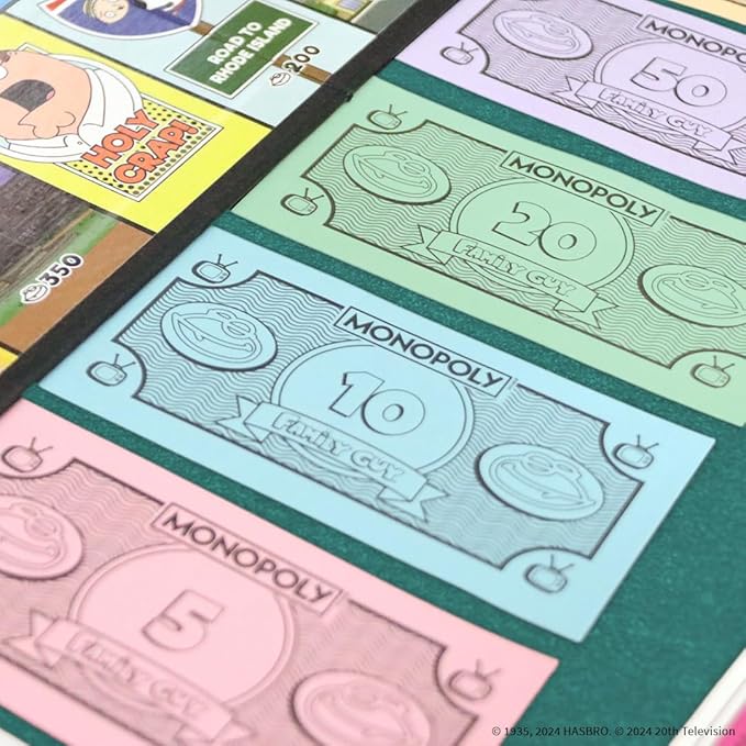 Monopoly: Family Guy Board Game Featuring Banana Brian Giant Chicken Rupert and More Buy Sell Trade Quahog’s Locations from McBurgertown to Wild West Ranch Officially Licensed Family Guy Game