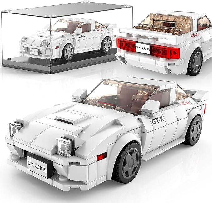 Mould King Speed Champion RX-7 Initial D Building Set &amp Display Case 27015 Cars Model Kits Gifts for Teens/Adults Creative for Teens Age 14+ (369Pcs)