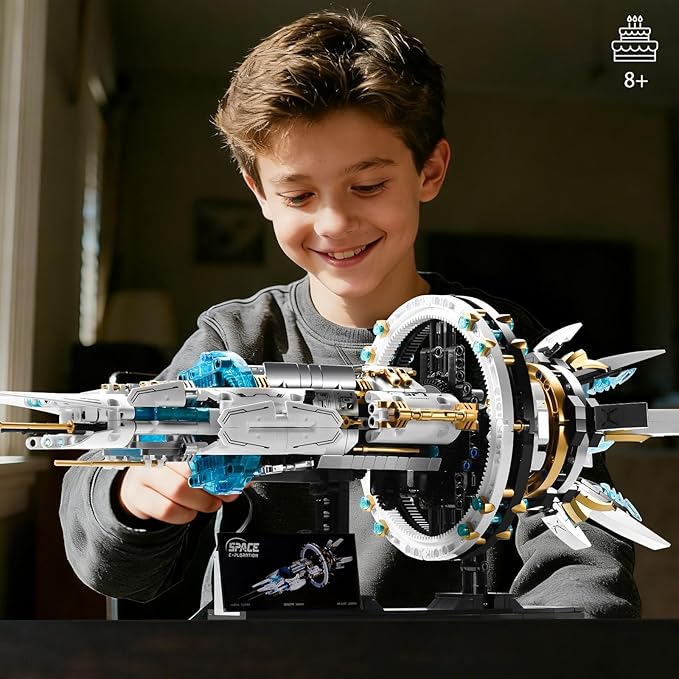 BNG Spaceship Building Set for Adults Space Building Blocks Space Station Block Kit Home or Office Decor Spaceship Toy Creative Gift for Teens Boys 8-14
