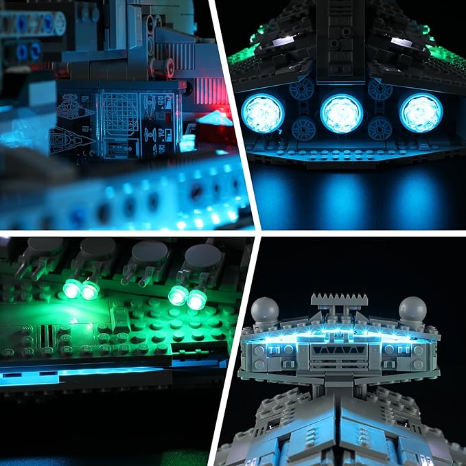 BRIKSMAX Light Kit for Imperial Star Destroyer - LED Lighting Compatible With Star Wars 75394 Building Set - Lego Set Not Included