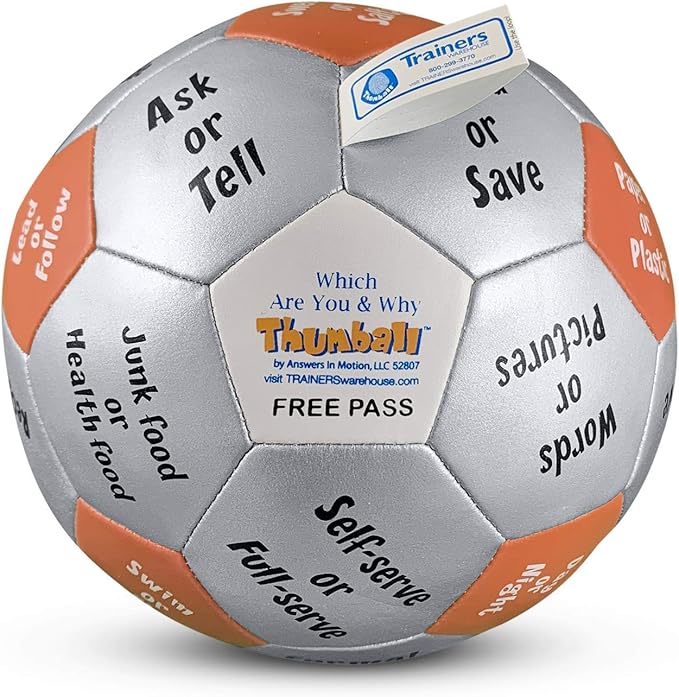 Trainers Warehouse 6 Thumball Collection 32 Prompts for Conversation Team Building Relationship and Training