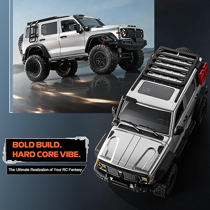 ARRIS 1/12 RC Crawler MN300 RC Rock Crawler 4x4 4WD Off Road Wrangler-Style Truck 2-Speed Transmission Remote Control Car with LED Lights &amp Openable Doors Hobby Grade RTR Toy Vehicle Gifts