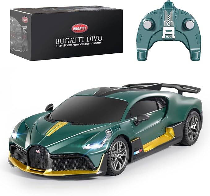 MIEBELY Remote Control Car - 1/24 Scale Fast Rc Race Car Bugatti Divo 3.7V 500 mAh Toys with Headlight Racing Hobby Model Birthday Ideal Gifts for Adults Kids Boys Age 6 7 8 9 Year Old