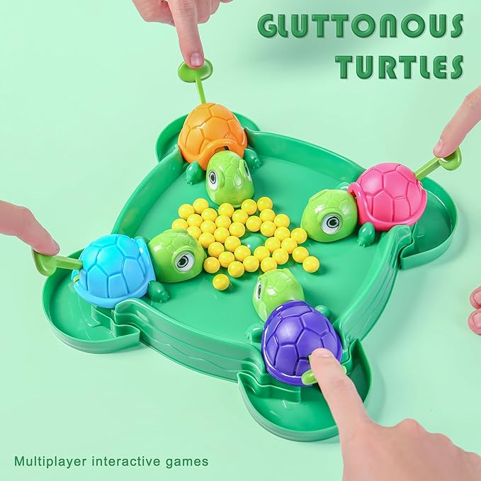 Hungry Turtle Chess Board Game Hungry Box Game Turtle Eating Beans Chessboard Game Party and Party Family Toys Toys 2-4 Person (108beans)