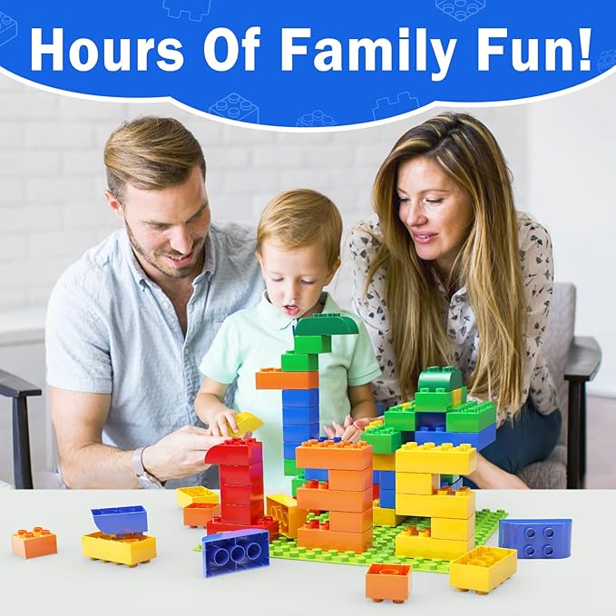 Building Blocks for Toddlers 2-5 Including a Baseplate 150 Piece Big Building Blocks for Kids Block and Bricks Set Educational Toys for Children Boys Girls All Ages Compatible with All Major Brands