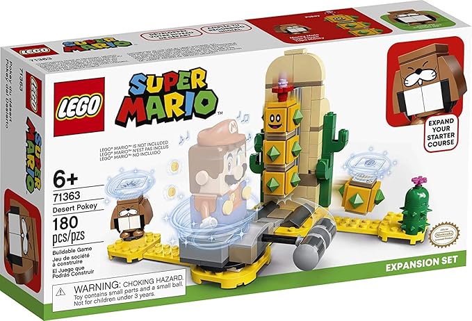 LEGO Super Mario Desert Pokey Expansion Set 71363 Building Kit Toy for Creative Kids to Combine with The Super Mario Adventures with Mario Starter Course (71360) Playset (180 Pieces)