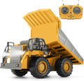 Remote Control Dump Truck RC Construction Vehicle for Kids with 9 Channel Metal Bed Light Sound &amp Rechargeable Battery Electric Transport Garbage Truck Toy for Toddlers Boys Girls Age 6+