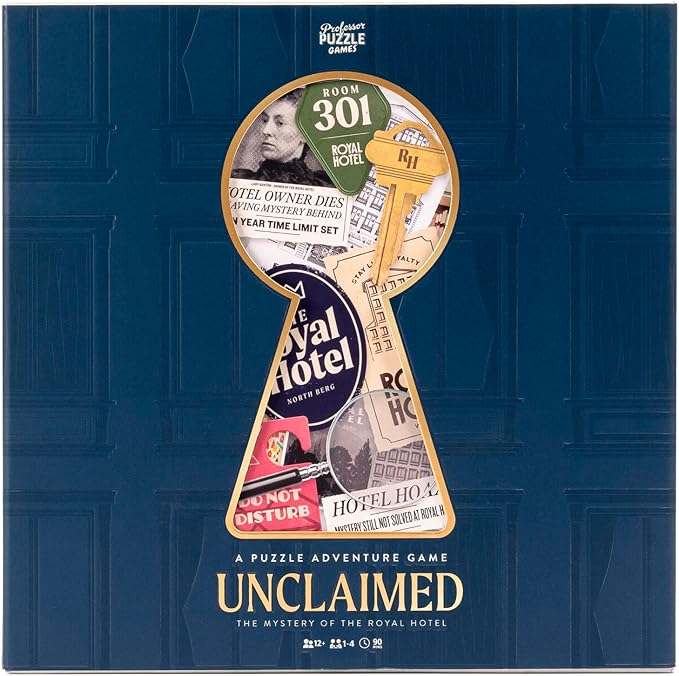 Professor Puzzle: Unclaimed: The Mystery of The Royal Hotel - A Puzzle Adventure Game Fast-Paced Treasure-Hunt Investigation Ages 12+ 1-4 Players