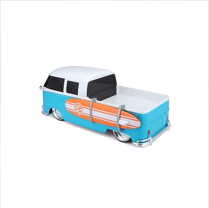 Maisto Tech R/C 1:16 Scale 2.4 GHz VW Type 2 Pick-up w/Surfboard Blue with White