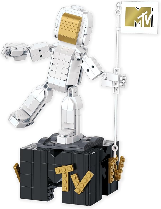 Brickcraft MTV Moon Person Building Set (510 Pieces) – MTV Trophy Collectible Display Model Officially Licensed Construction Kit – Great Christmas for Music Fans &amp Builders
