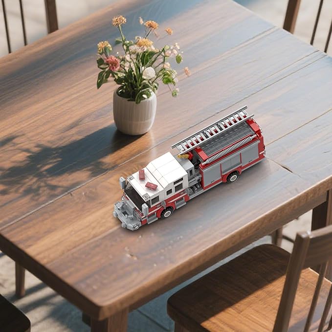 Firetruck Building Blocks Set Small Firemech Model Kit Fire Engine Toy Set 422 Pcs Bedroom Decorations Gift for Adults Christmas and Birthday.