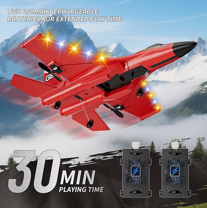 4DRC Foam RC Plane for Kids Adults Remote Control Airplane RC Jet Helicopter Drone Plane for Kids Adults Beginner Easy to Fly RC Fighter Remote Control Aircraft with Automatic Balance Gyro