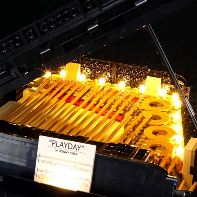 BRIKSMAX Led Lighting Kit for Grand Piano - Compatible with Lego 21323 Building Blocks Model- Not Include The Lego Set